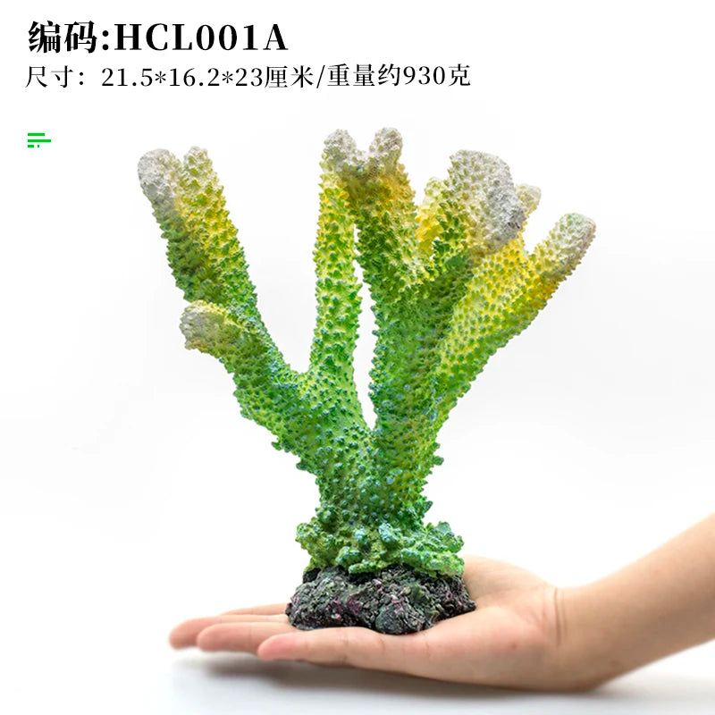 Betta Fishbowl Ornaments Large Coral Reef Stone Island Pet Artificial Aquarium Terrarium Resin Hideout Aquario Plant Accesories Oasis Select Style 13