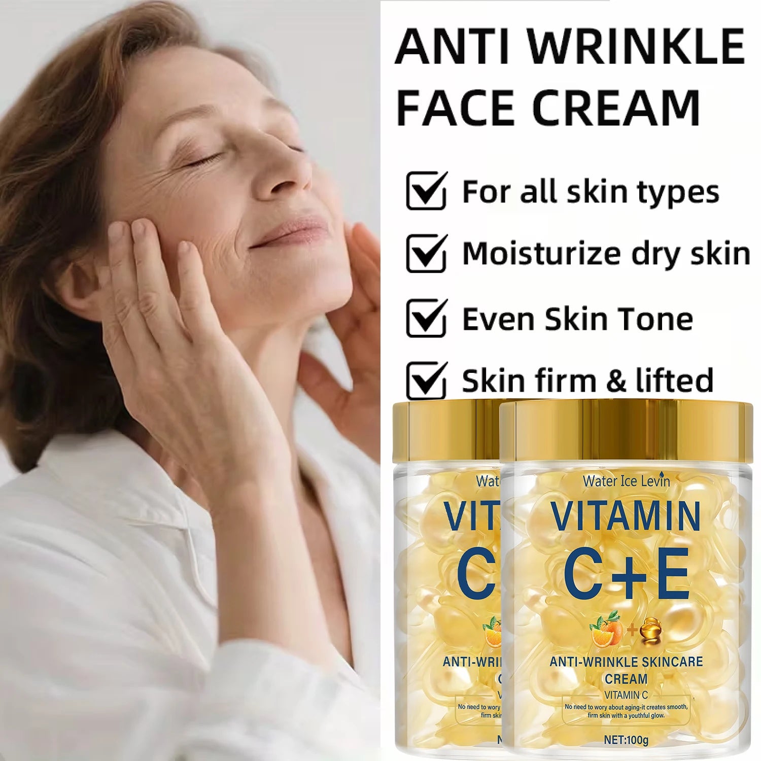 Vitamin C+E Anti-Wrinkle Cream – Retinol & Hyaluronic Acid Anti-Aging Face Cream Oasis Select
