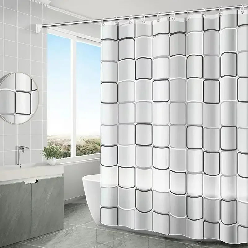 Eco Friendly PEVA Waterproof Bath Curtain Rustproof Grommets Leaf Design Modern Bathroom Decor Set Includes Hooks Oasis Select