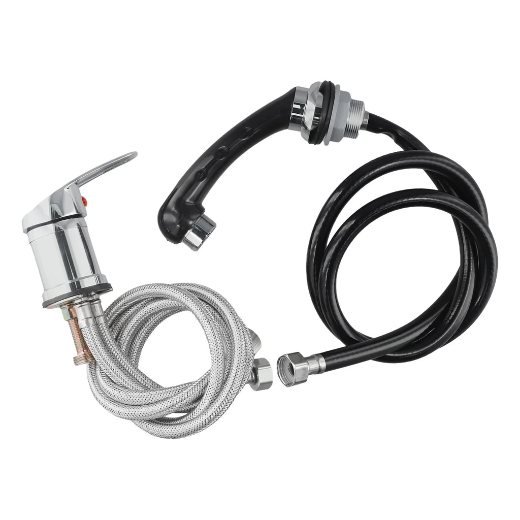 Chrome Single Handle Hand Shower With Hose Extended Reach Single Handle Design Three Connections Color Silver Black Oasis Select