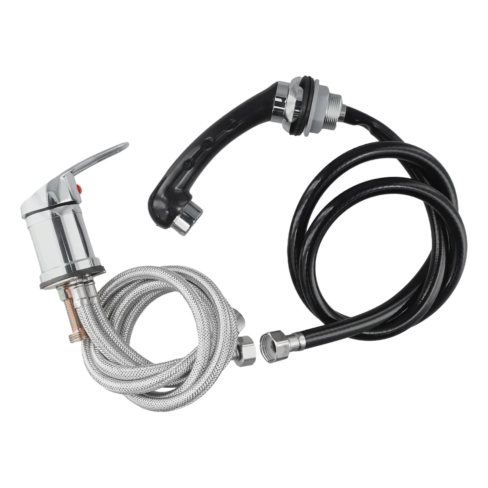 Chrome Single Handle Hand Shower With Hose Extended Reach Single Handle Design Three Connections Color Silver Black Oasis Select