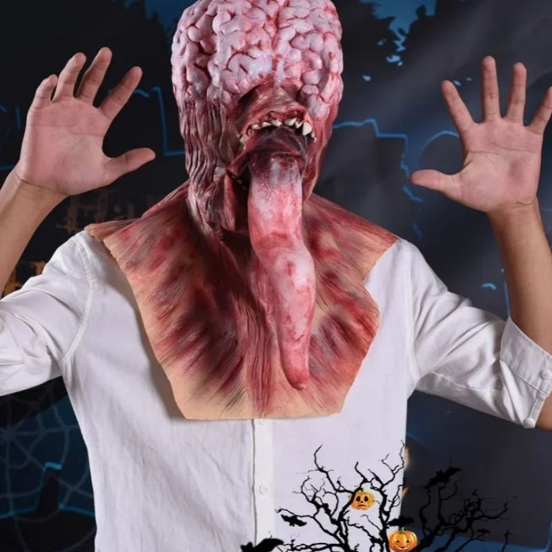 Halloween Zombie Mask Horror Big Heart Long Tongue Brain Blast Faceless Ghost Mask Zombie Role Play Halloween Party Decoration Oasis Select