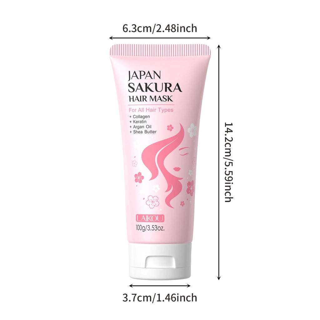 Cherry Blossom Hair Mask 100g Travel Size Deep Moisturizing Hydrating Nourishing Mask for Dry Damaged Hair Repairing Frizz Oasis Select