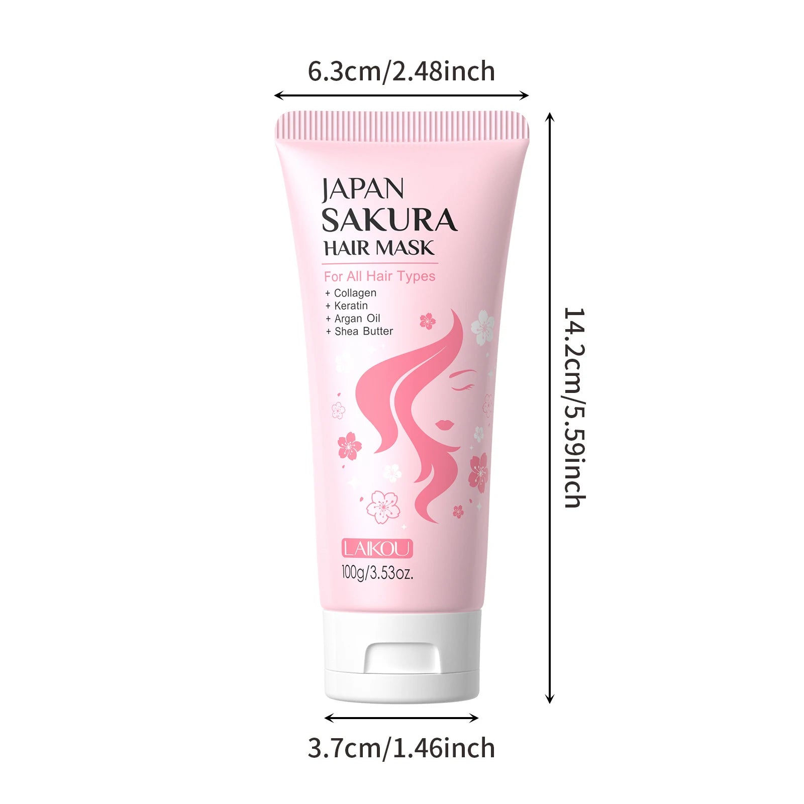Cherry Blossom Hair Mask 100g Travel Size Deep Moisturizing Hydrating Nourishing Mask for Dry Damaged Hair Repairing Frizz Oasis Select