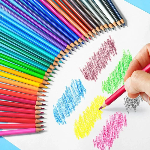 1set 12/24/48 Colors Colored Pencil Set, HB Triangular Barrel Drawing Pencils, Professional Art Supplies for School Stationery Oasis Select