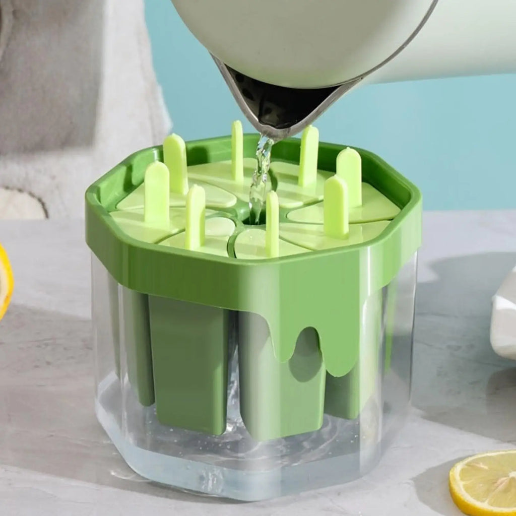 8-Cavity Silicone Popsicle Mold with Lid & Drip Tray