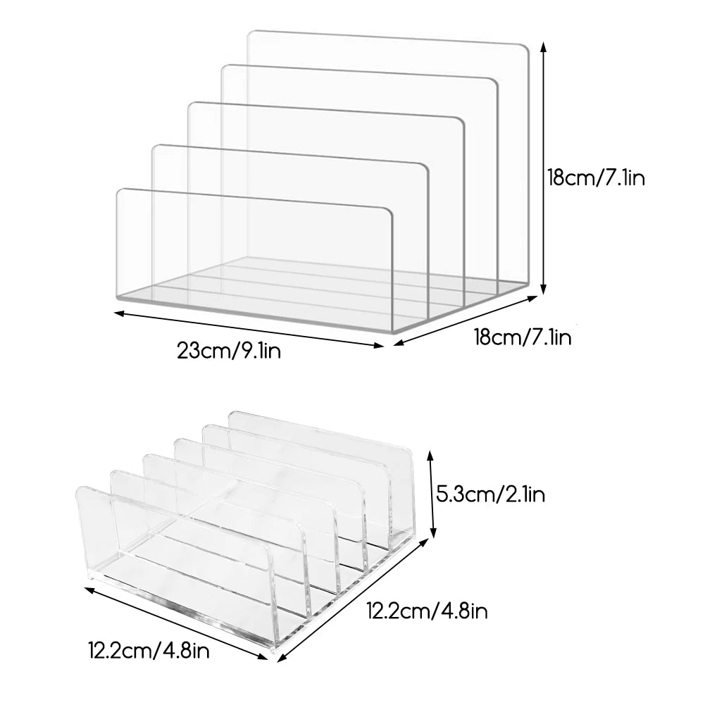 Clear Acrylic Magazine File Holder | Desktop Book Organiser