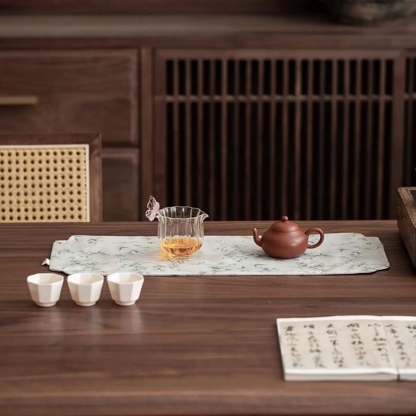 Embroidered Tea Mat Thickened Dry Bubble Table Runner Tea Ceremony Tea Table Draining Mat Heat Insulation Oasis Select