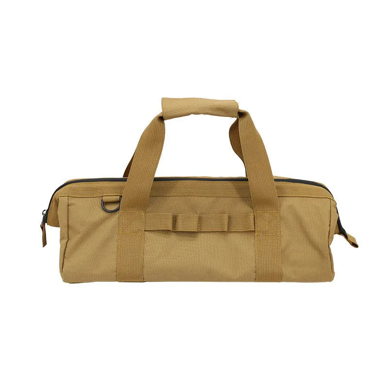 Multifunctional Outdoor Camping Tool Bag Large Capacity Wide Mouth Storage Tool Bag Water Resistant Gear Bag Oasis Select Khaki