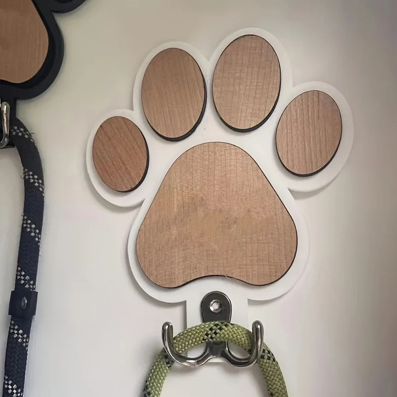 Fashionable Wooden Paw Print Wall Hooks, Polished, Handcrafted Towel and Clothing Hangers Oasis Select