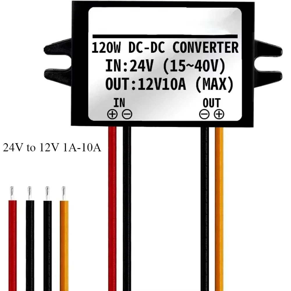 24V to 12V 1A-10A Step Down Converter Adaptive DC to DC Buck Converter Transformer Module Regulator Car Power Supply Module Oasis Select
