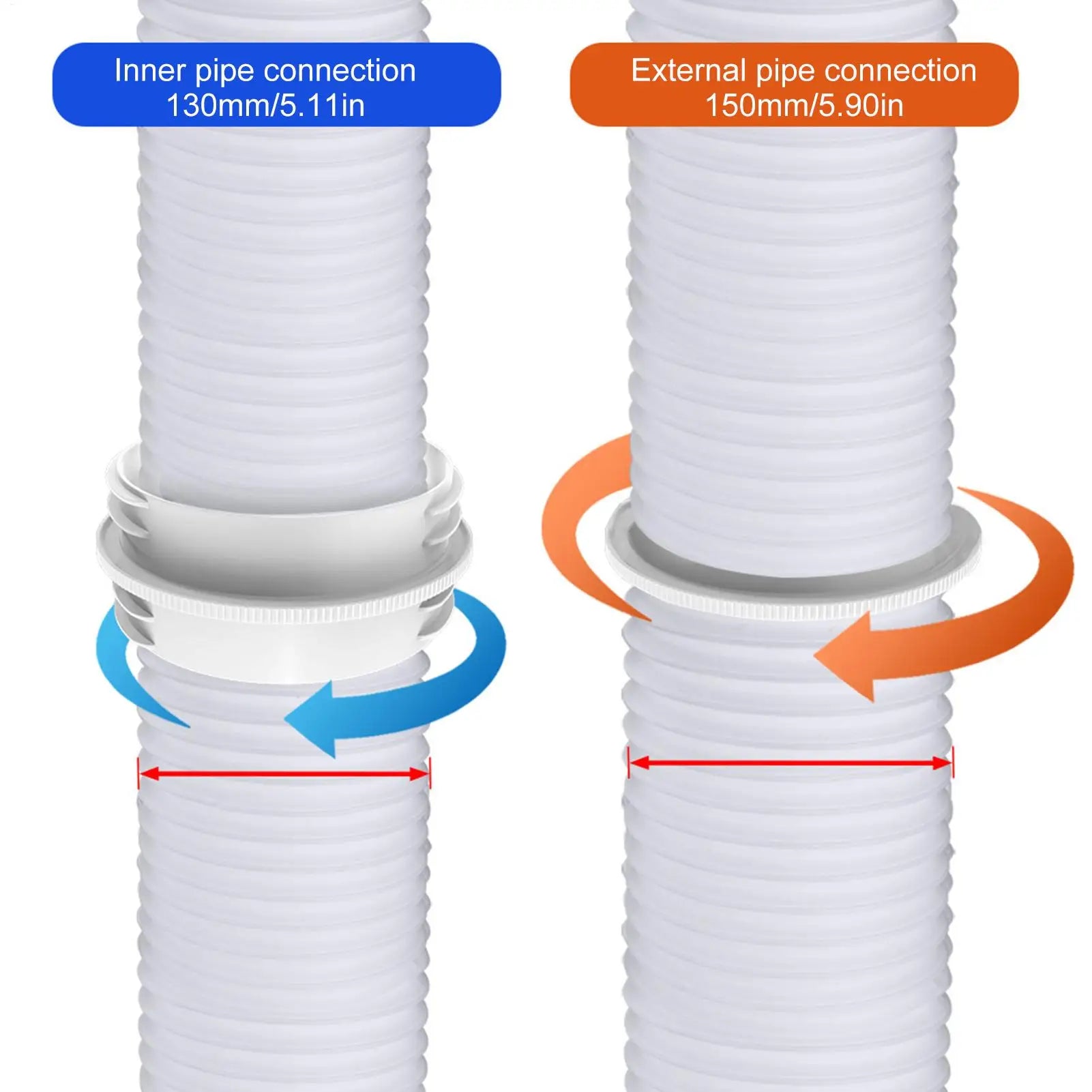 Air Conditioner Hose Adapter Portable AC Coupler Universal Hose Reducer Split Vent Conditioning Drain Screen Exhaust Connector