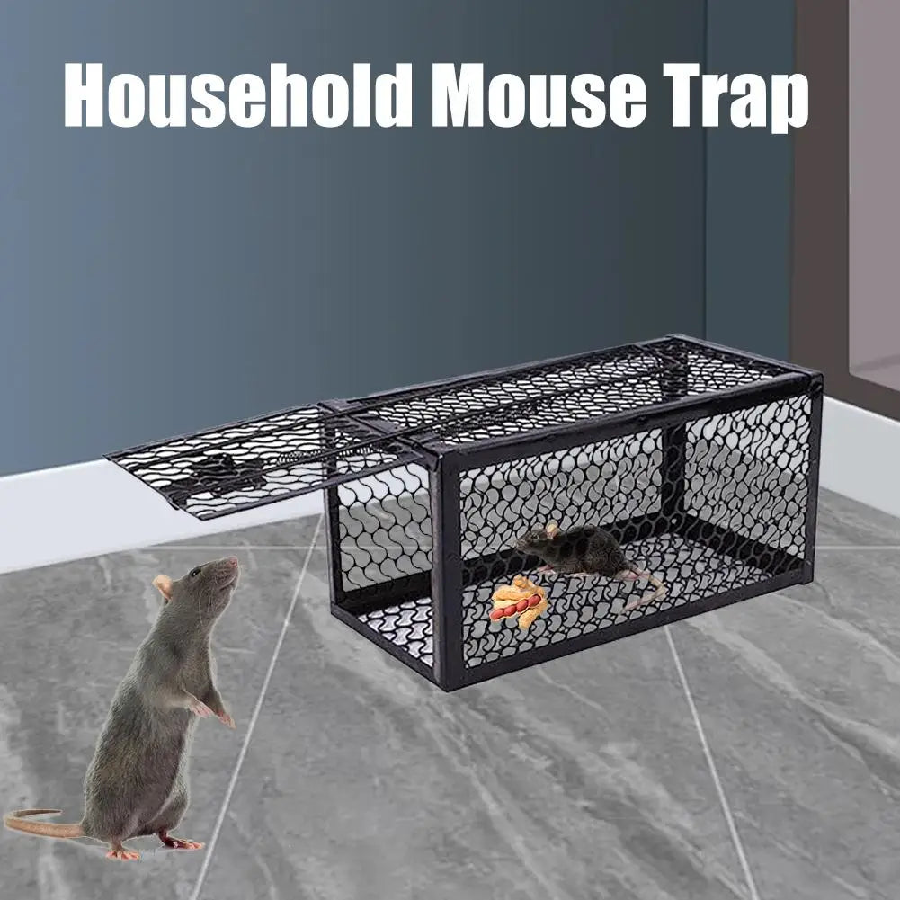 Household Metal Mousetrap Self-locking Mousetrap Safe Firm Iron Net Household Mouse Catcher Indoor Outdoor Rat Trap Rat Cage Oasis Select
