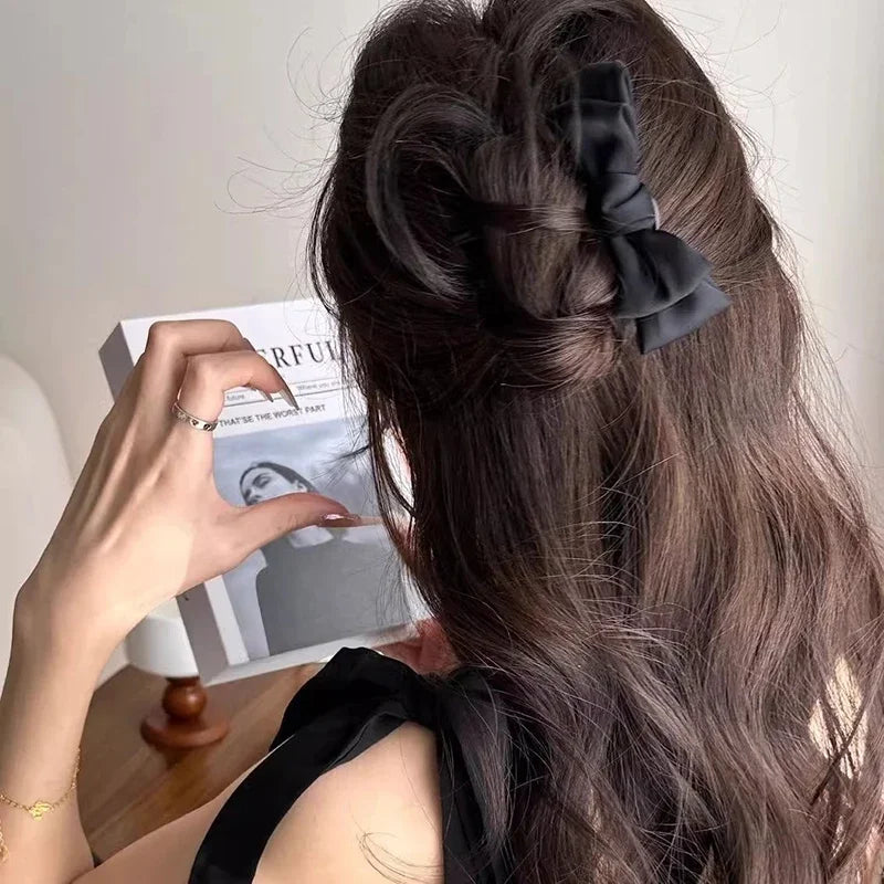 Elegant Black Bow U-Shaped Hair Clip | Boutique Hairpin Hair Clip Oasis Select