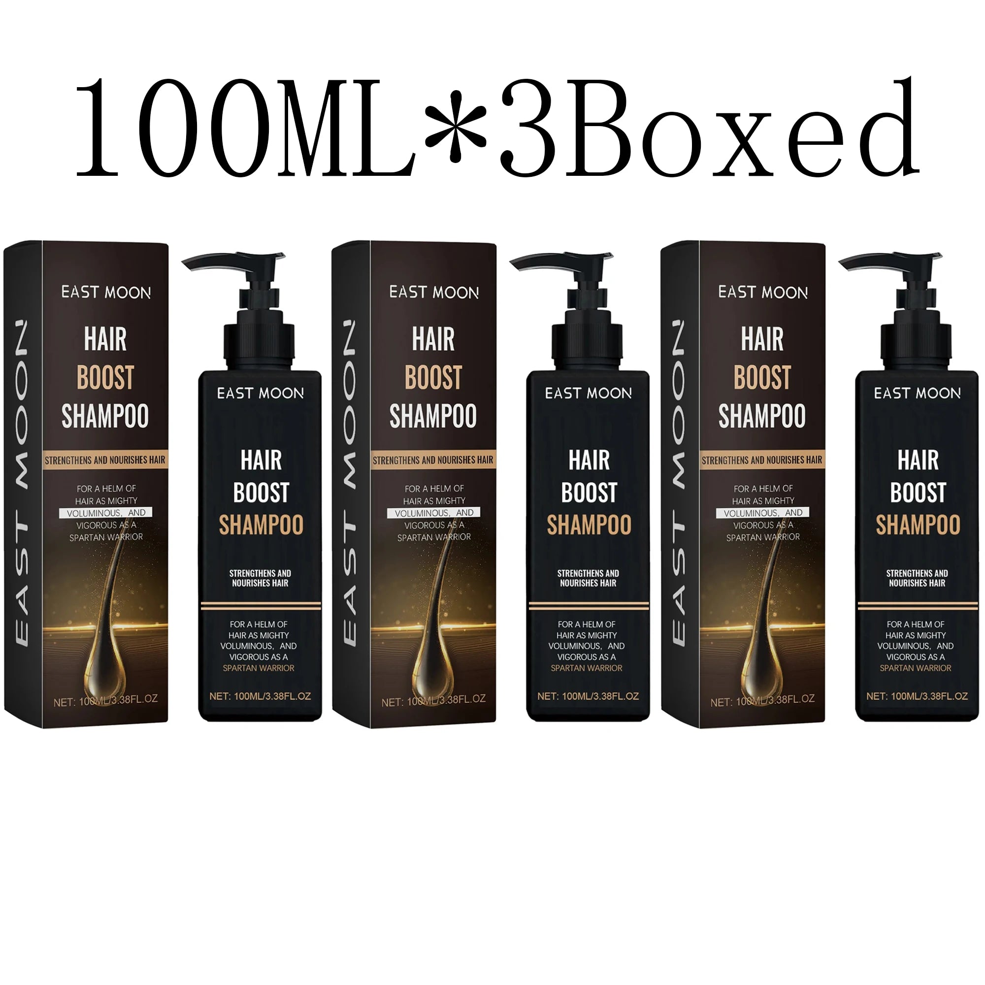 East Moon Hair Thickening Shampoo – Root Activator & Regrowth Hair Regrowth Shampoo Oasis Select 100ml X 3boxed