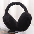 1/2/3/4pcs Solid Color Soft Plush Ear Warmer Winter Warm Earmuffs Fashion Ear Cover Outdoor Protection Ear-Muffs Folding Earflap Oasis Select 1pcs-Black