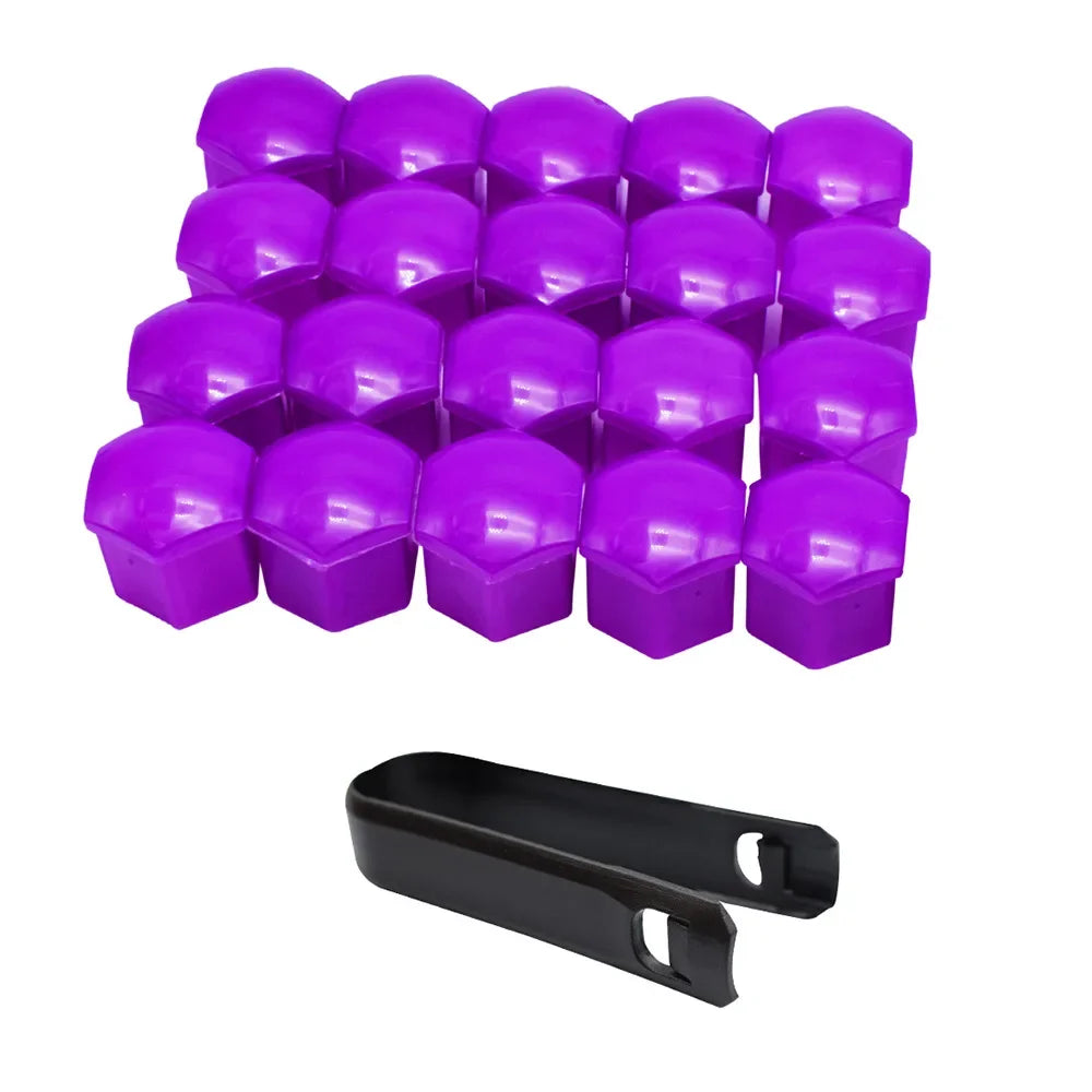 20Pcs 17/19/21mm Car Wheel Nut Caps Anti-Rust Auto Hub Screw Cover Wheel Nut Rim Cover Protection Covers Caps Tyre Nut Bolt Oasis Select PURPLE 21mm 20Pcs