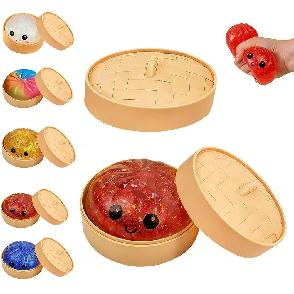 Colorful Crystal Buns Anti Anxiety Toy Simulation Food Squeeze Toys Low Rebound Anxiety-relieving Toy Oasis Select