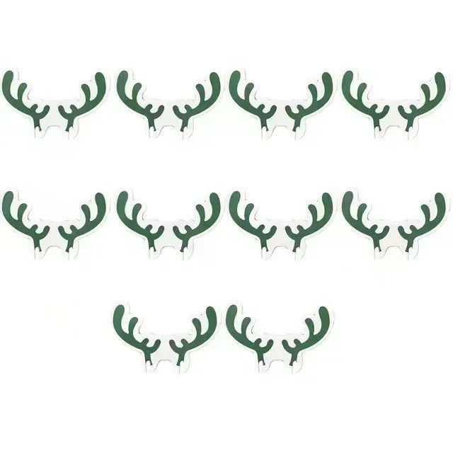 10PCS/set Christmas Cup Card Xmas Party Santa Hat Wine Glass Decoration Home Table Place Decorations Christmas Party Supplies Oasis Select C
