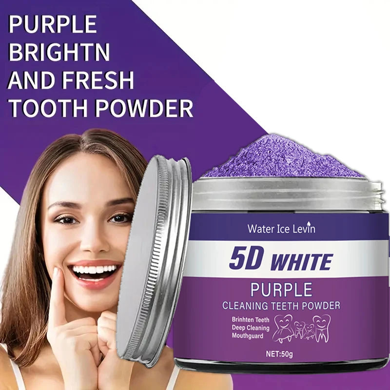 Purple Teeth Whitening Powder 50g – Pearl Essence Deep Clean Teeth Whitening Powder Oasis Select