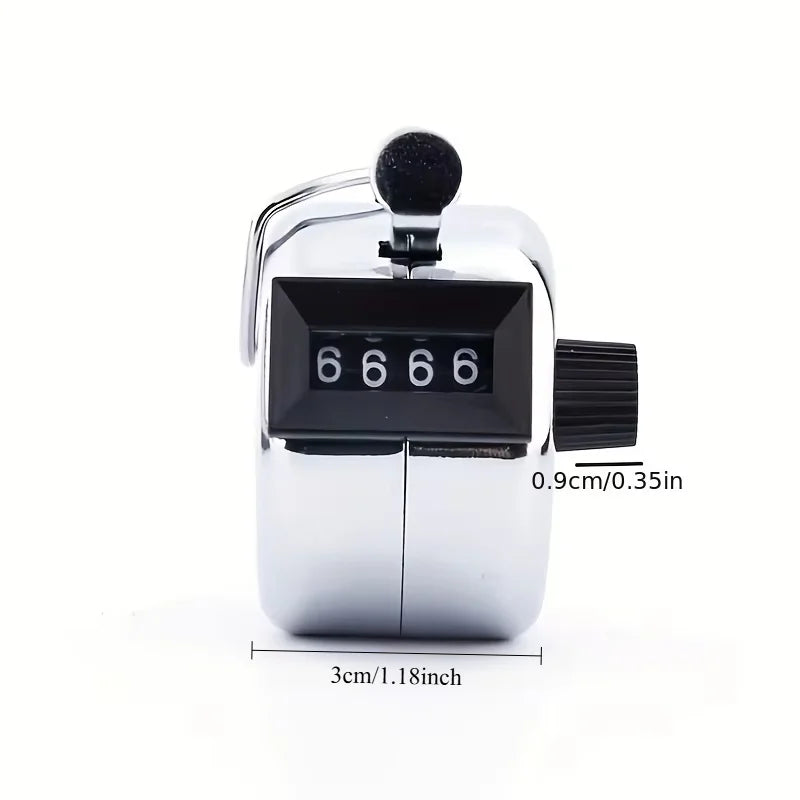 1 Piece of Iron Handheld 4-digit Digital Answer Counter, Non Rechargeable Metal Counter, Used for Counting and Coaching Tools Oasis Select