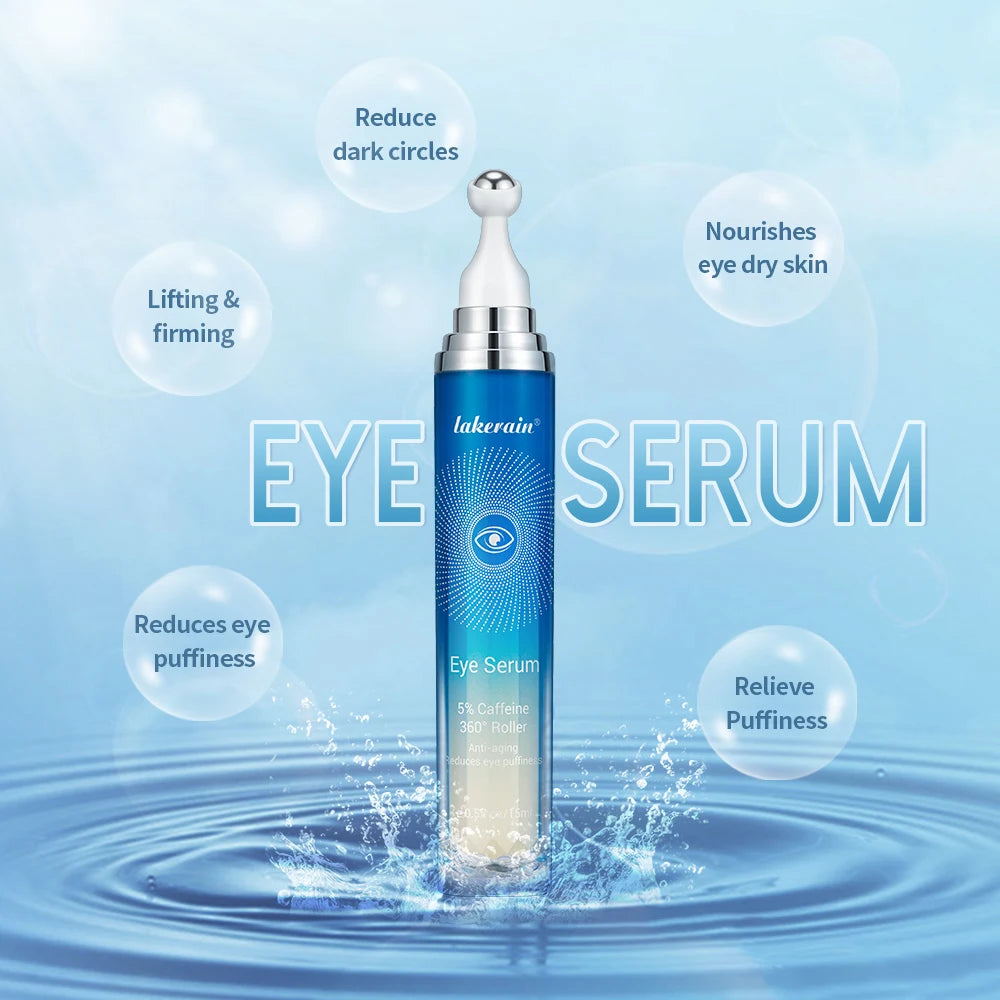 5% Caffeine Eye Serum Roller – Dark Circles & Fine Lines 15ml