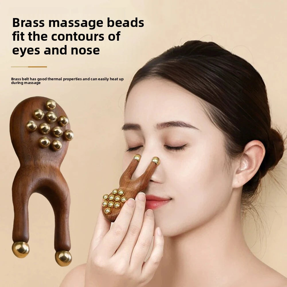 Wooden Brass Facial Massager – Face Lifting & Skin Tool