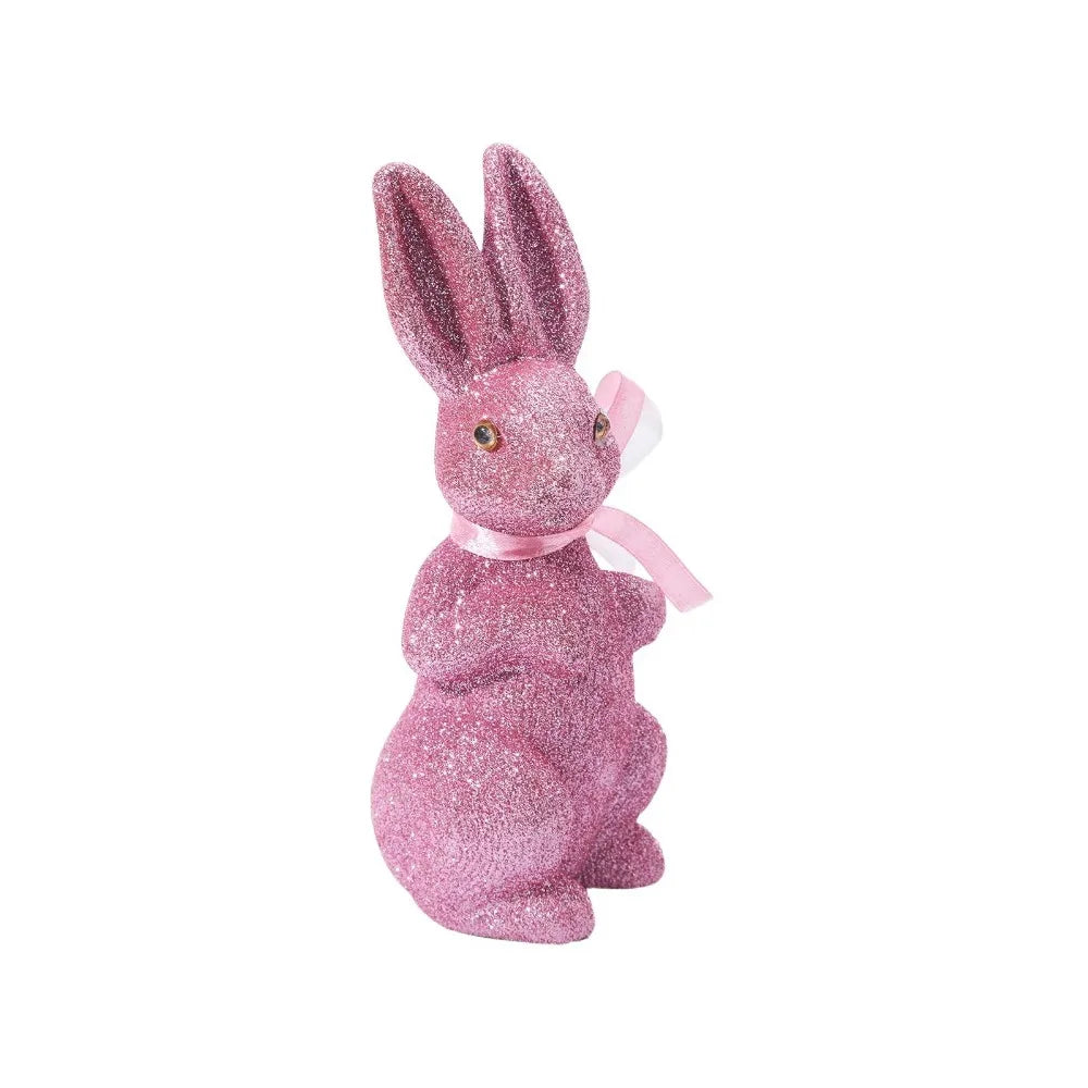 Colorful Foam Easter Bunny Figurine with Ribbon | 22cm Ornament