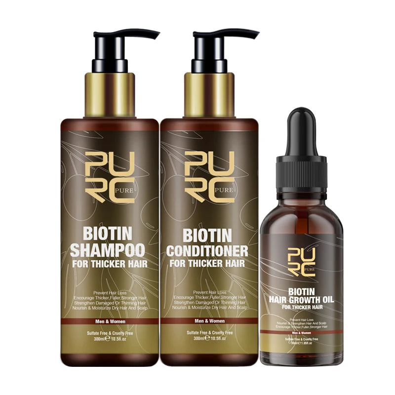 Biotin Prevent Hair Loss Shampoo And Conditioner Growth Oil Treatment For Hair Fast Regrowth Care Beard Hair Beauty Health Care Oasis Select 3 Piece Set Russian Federation
