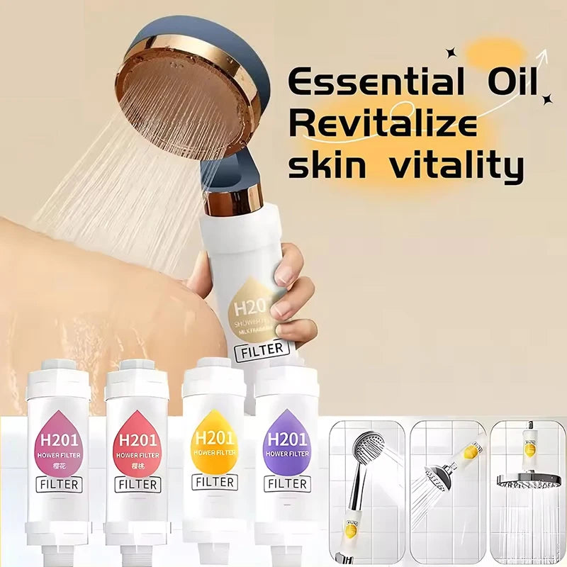Shower Head Filter Bathroom Accessories Hard Water Filter Vitamin C Replacement Cartridge Remove Chlorine Fluoride Heavy Metals Oasis Select