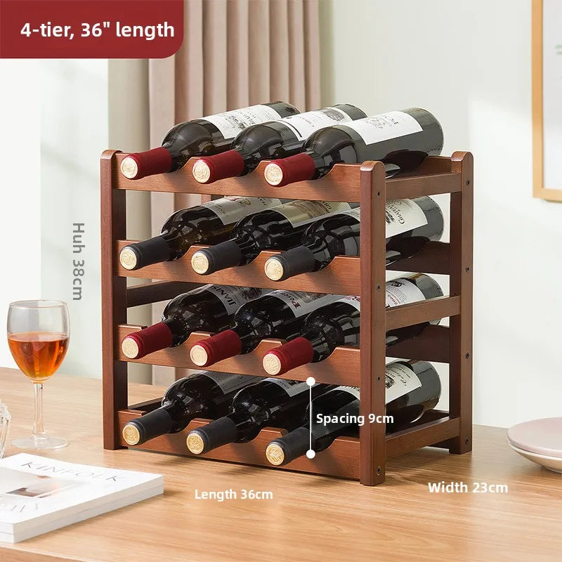 Creative red wine rack Solid wood wine rack Wine bottle rack Red wine display rack Multi-bottle storage Wine cabinet decorative Oasis Select Fourth floor 36