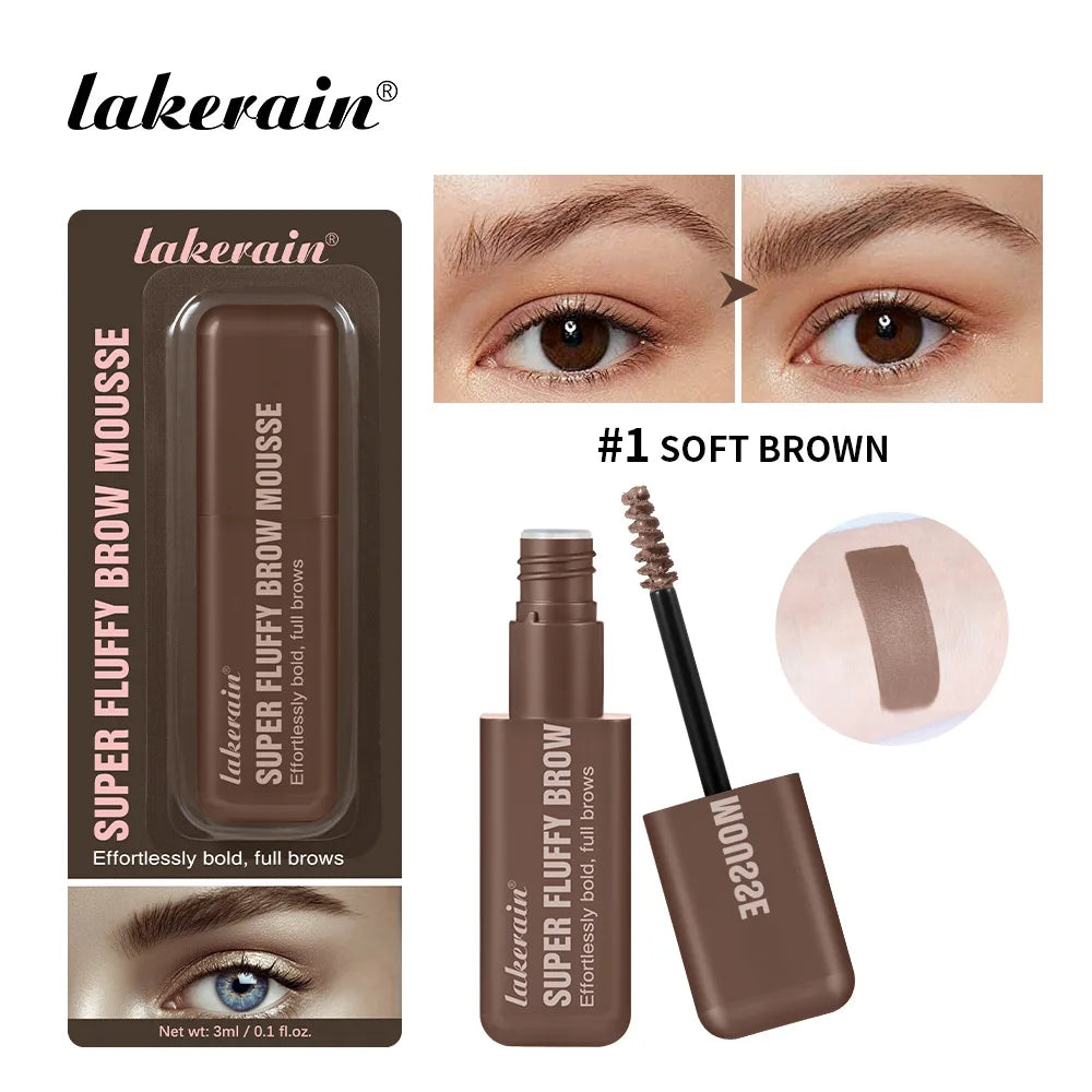 3mlBrow Volumizing Mousse, 3D Long Lasting Eyebrow Gel Cream, Natural Shaping Eyebrow Tint Makeup Oasis Select SOFT BROWN