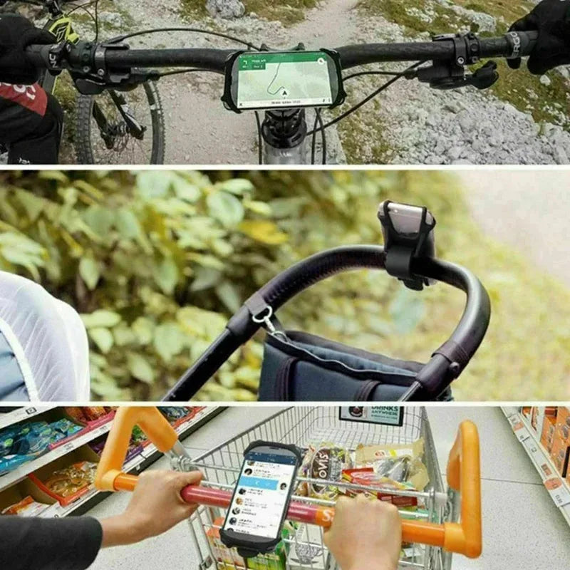 1/2/3pcs Rotatable Mobile Phone Bicycle Motorcycle Holder Bike Safe Bracket Silicone Support Silicone Pull Type Phone Stand Oasis Select