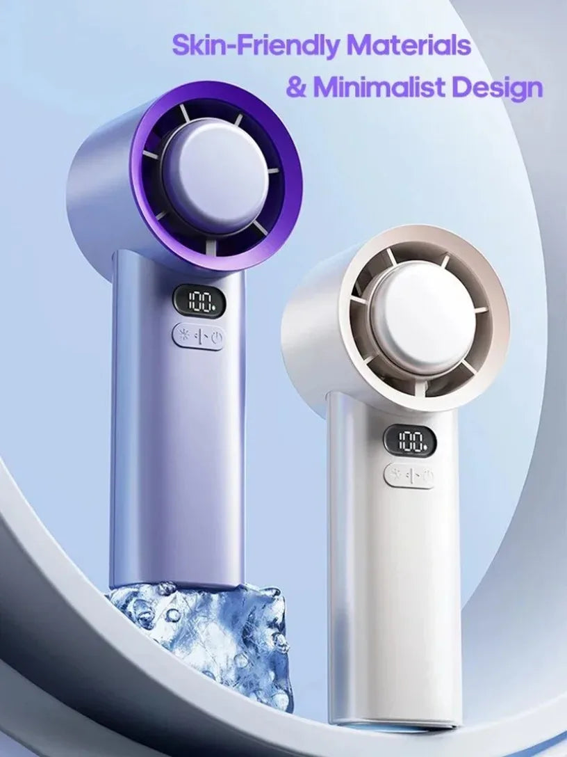 100 Wind Speeds Portable Handheld ICE Cooling Turbo Fan 3600MAH High endurance rechargeable mini fan Suitable hot summer days Oasis Select