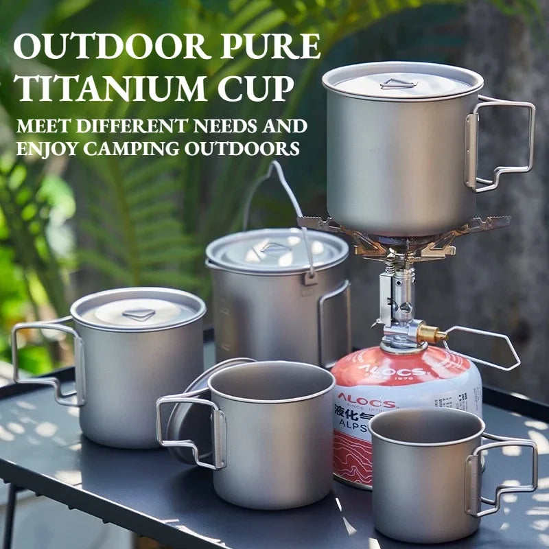 Pure Titanium Folding Camp Mug – Lightweight Camping Cup Camping Titanium Mug Oasis Select