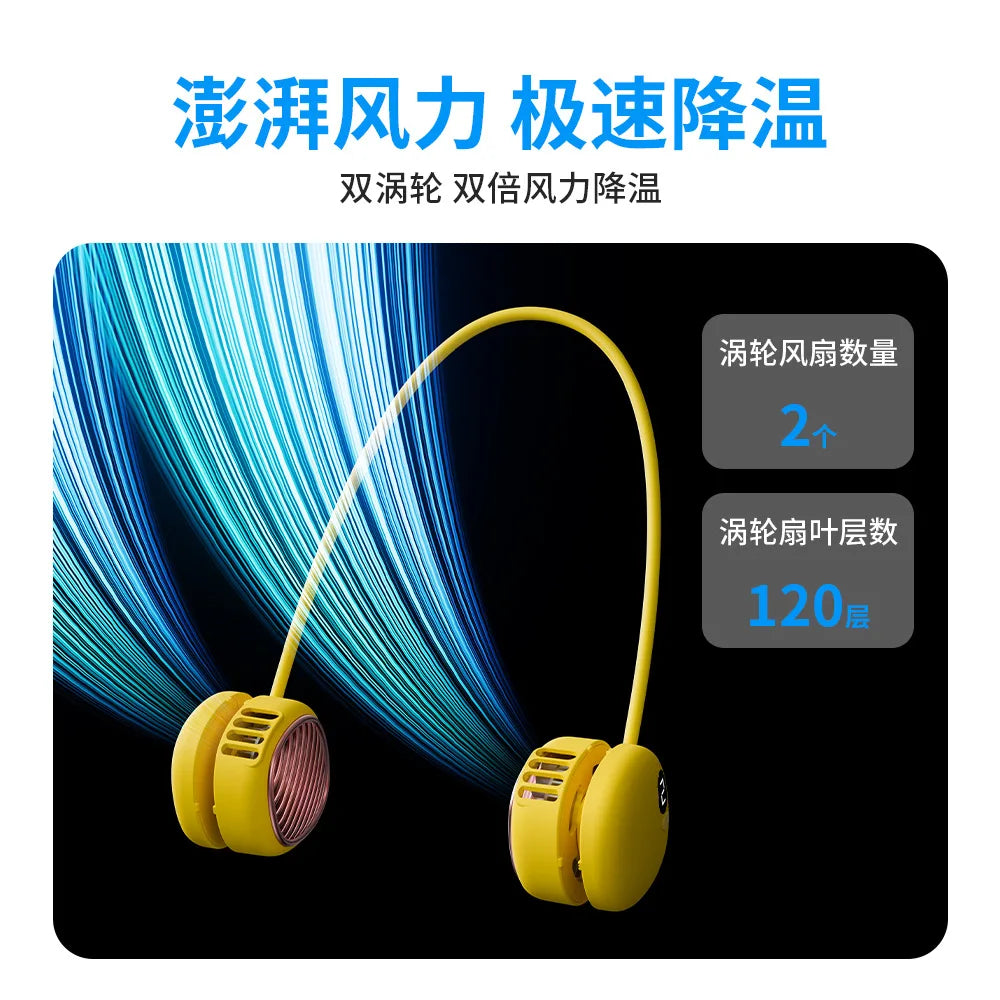 URGGU Leafless Neck Fan – 5-Speed, 360° Airflow, Rechargeable