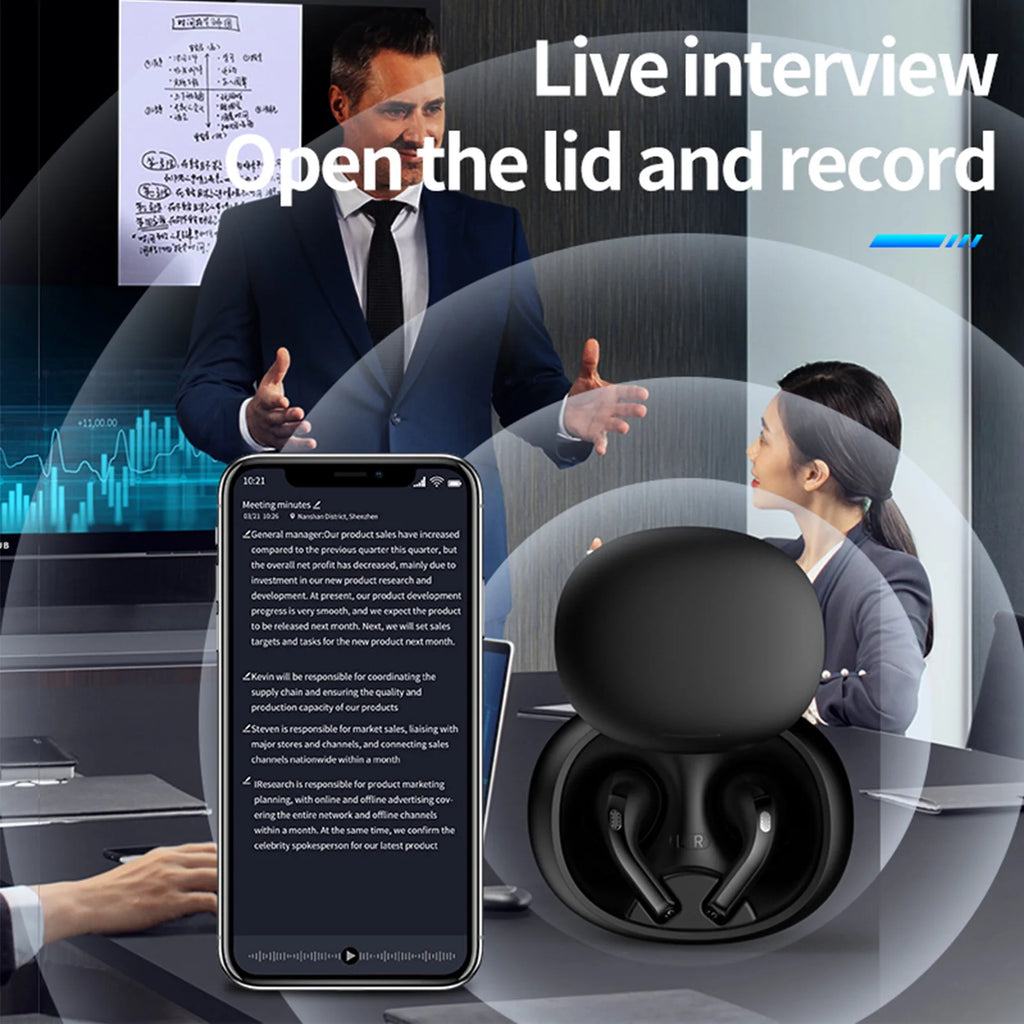 Wireless Translation Earbuds Real Time AI Translator Earbuds for 2 System Smart Phone One Click Recording Noise Cancelling Oasis Select