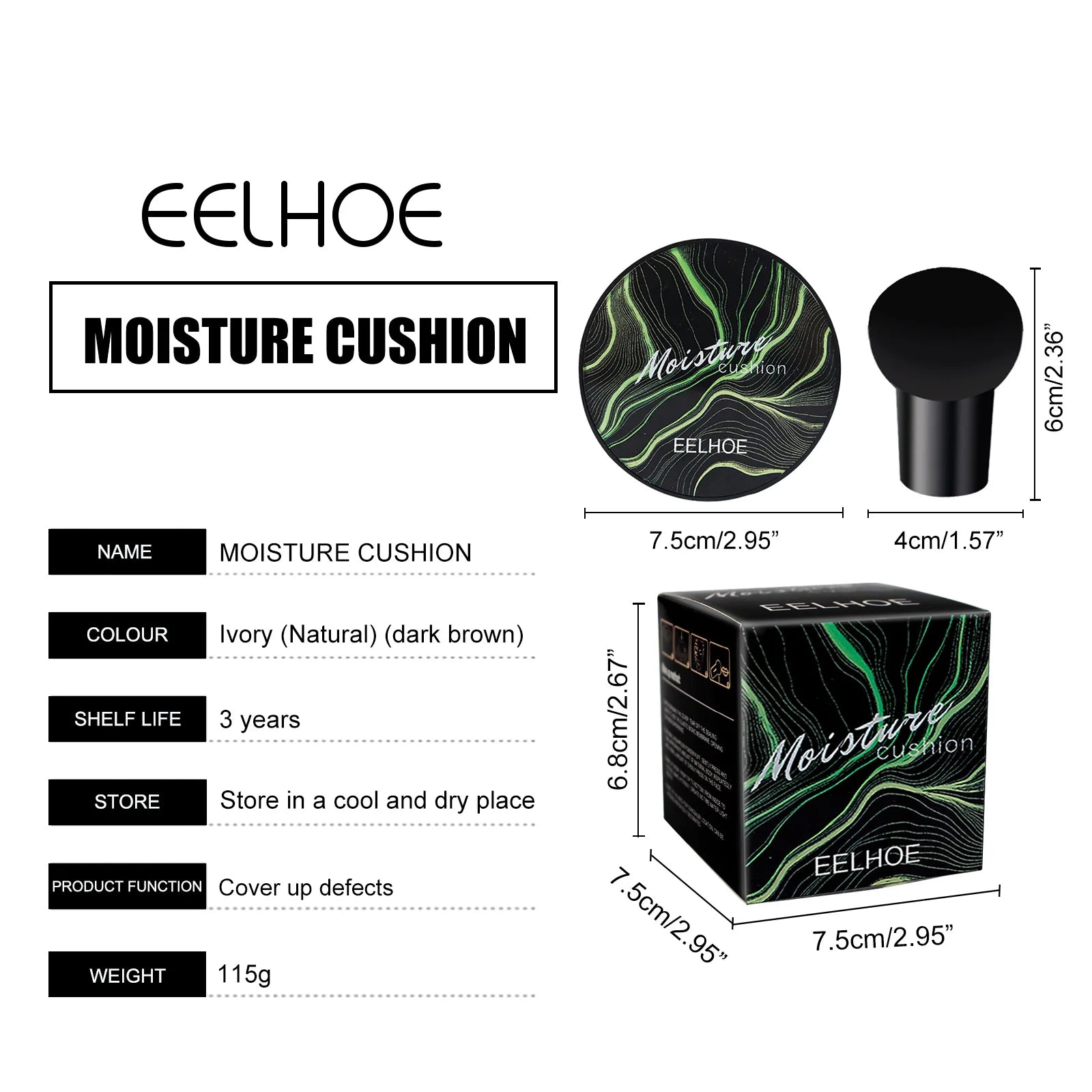 Eelhoe Mushroom Head Air Cushion BB Cream – Waterproof Foundation