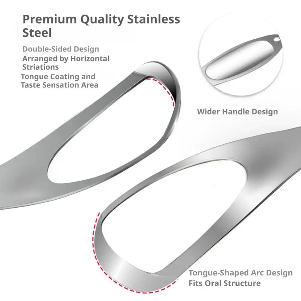 Stainless Steel Tongue Scraper Fan-Shaped Tongue Cleaner for Fresh Breath, Oral Hygiene Care Tool Coated Tongue Toothbrush Oasis Select