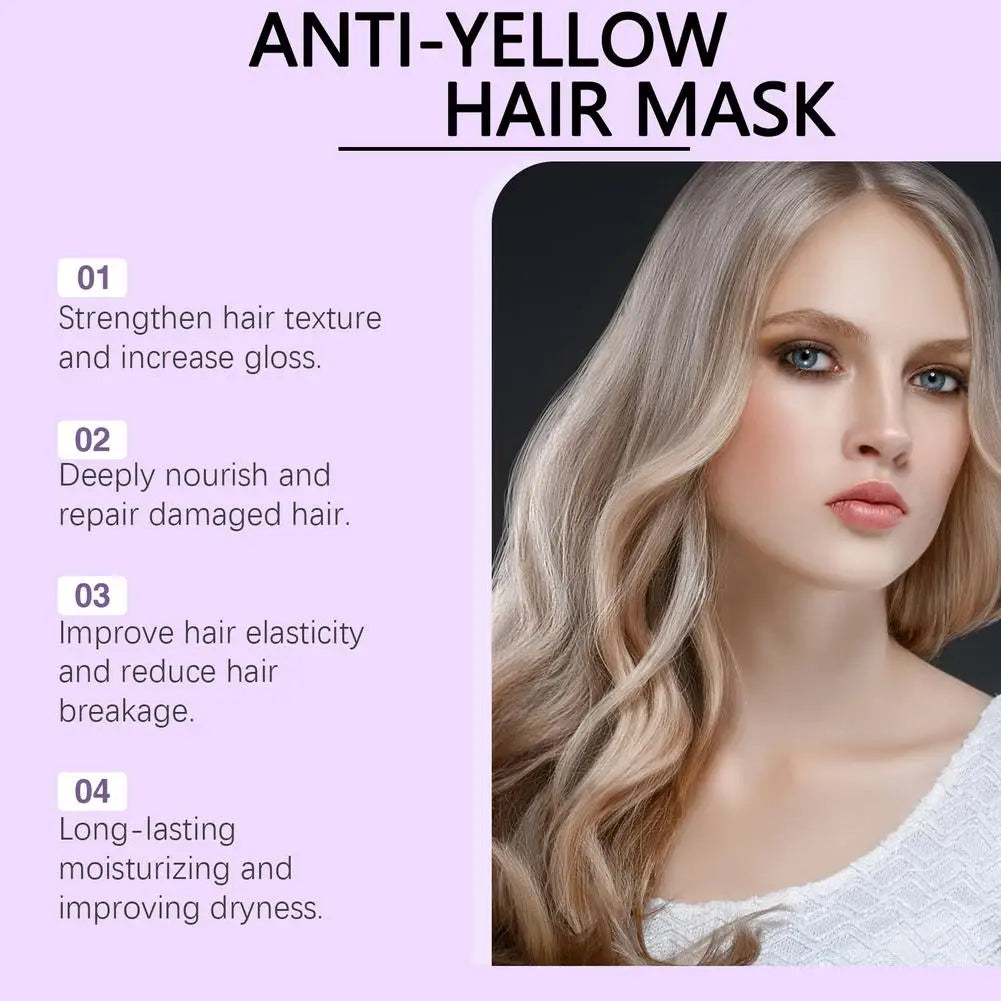 100ml Purple Hair Mask Deep Conditioner For Blonde, Silver And Gray Hair, Keratin Hair Mask Nourish Repair Damaged and Dry Hair Oasis Select