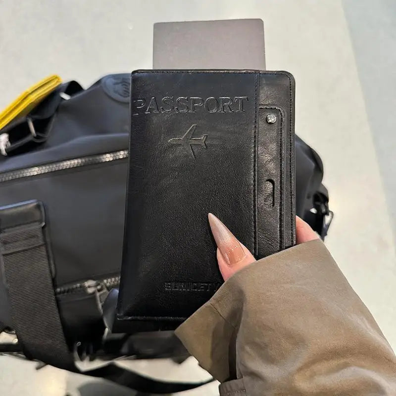 Waterproof PU Passport Holder & Travel Document Organizer Passport Holder Oasis Select Black