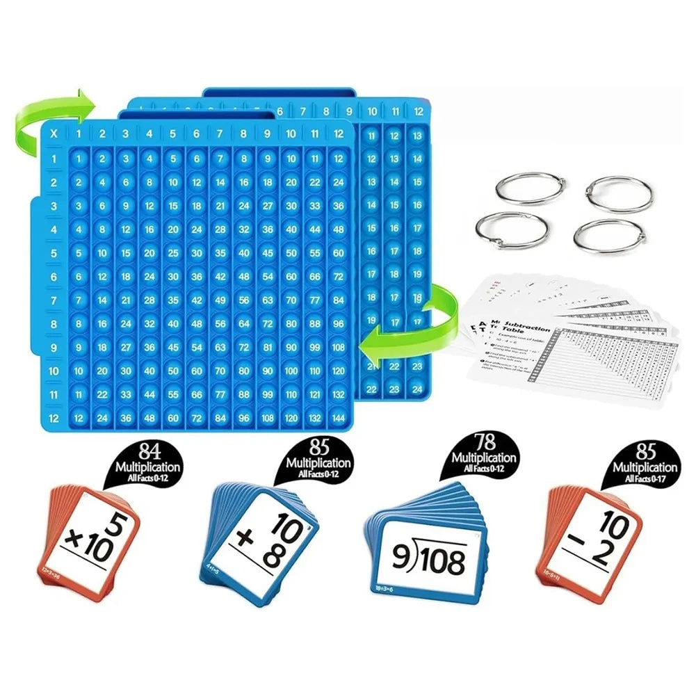 Math Fidget Toy & 288 Flash Cards Set for Kids | Ages 3+