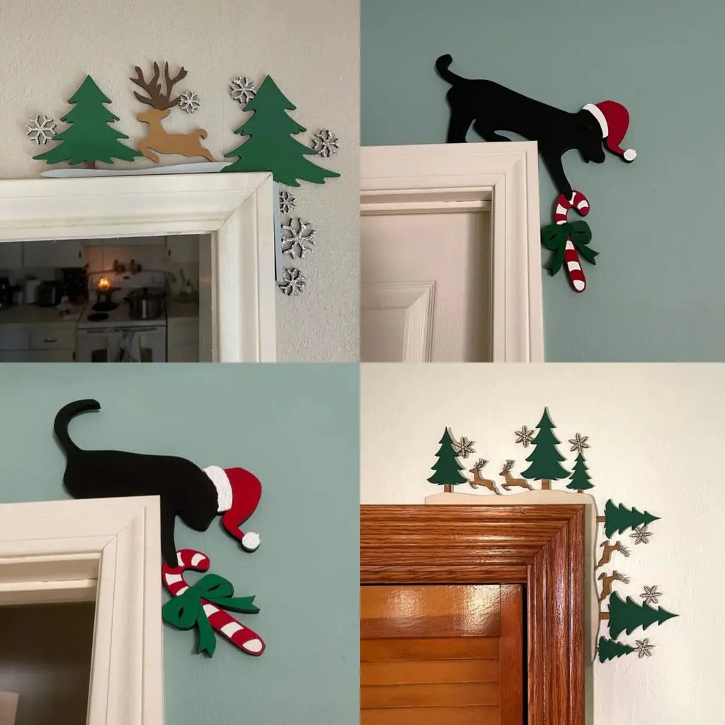Christmas Decoration 2025 1pc Santa Clau Christmas Door Corner Decoration Diy Stitching Creatives Home Decor Colgante De Navidad Oasis Select