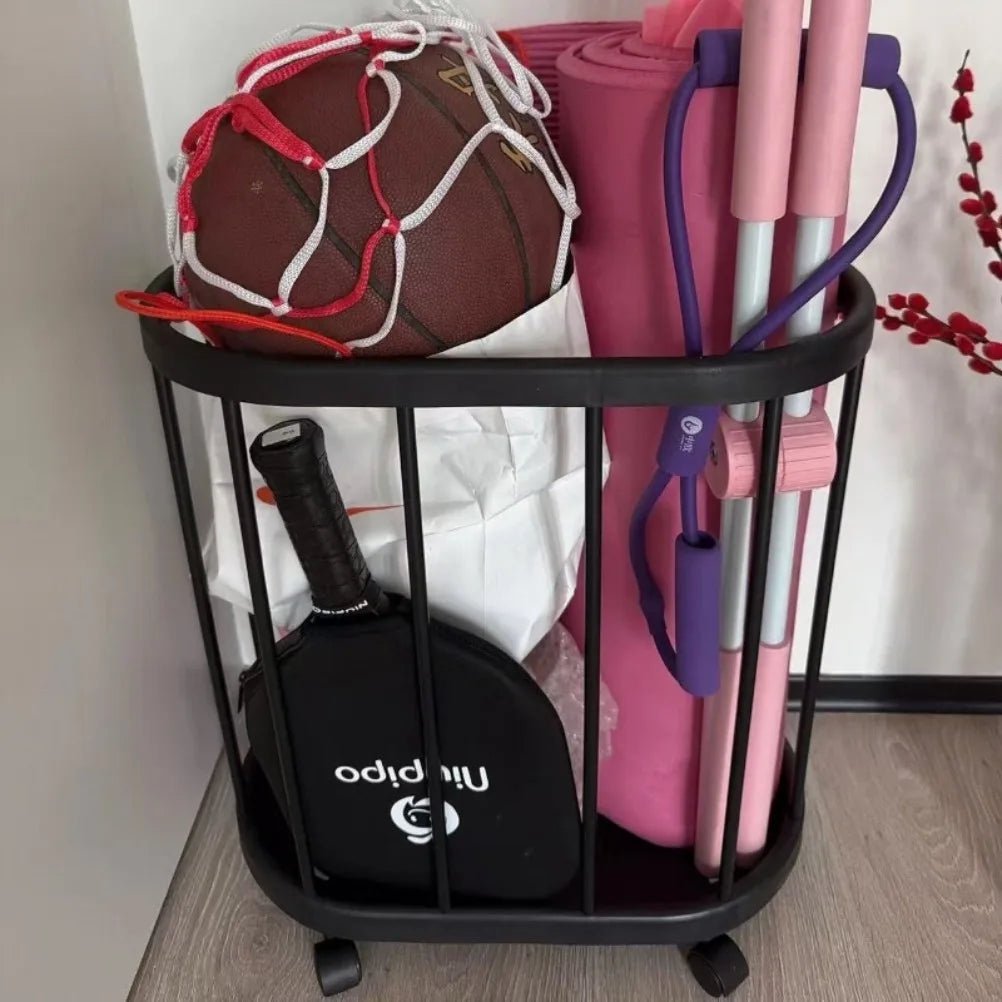 Multi Functional with Wheels Storage Shelf Yoga Mat Exercise Equipment Organizer PP Material Storage Rack Kitchen Organizers Oasis Select