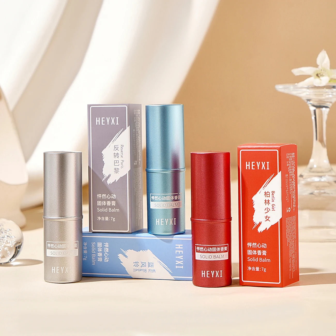 HEYXI Solid Perfume Set 3-Pack – Long-Lasting Fragrance Balm Solid Perfume Set Oasis Select 3pcs