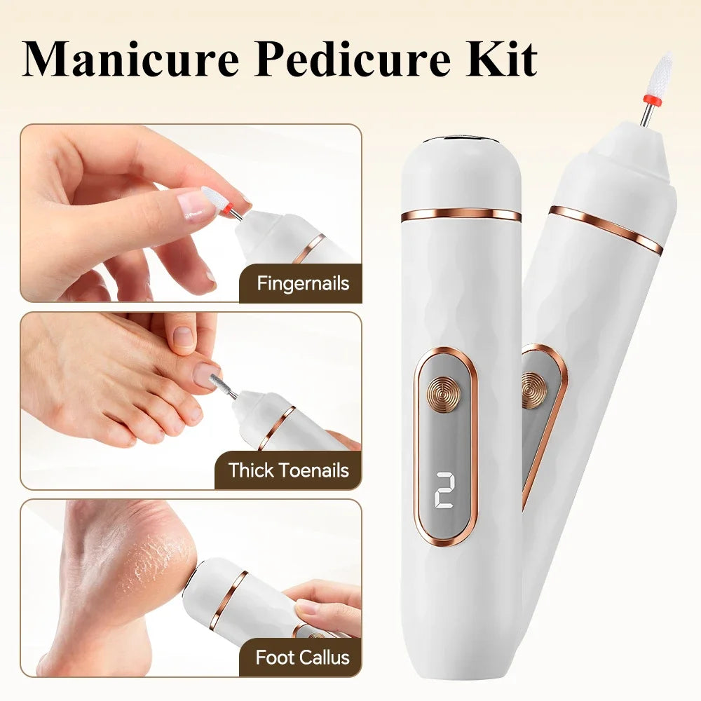 AFDEAL 2-in-1 Cordless Nail Drill & Electric Foot Callus Remover
