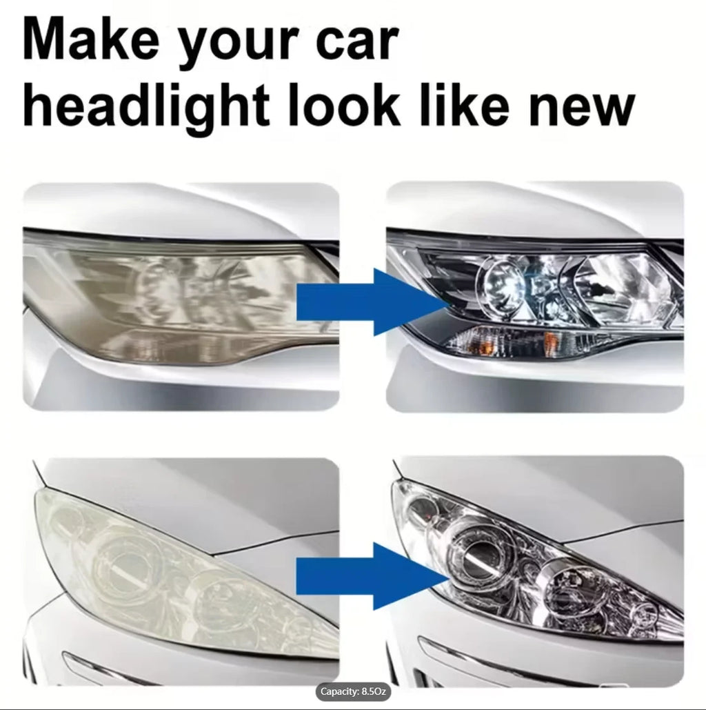 Car Headlight Repair Fluid, Restores Oxidized, Yellowed, Scratched and Hazy Car Headlights, Crystal Coating Enhancer & Refurbish Oasis Select