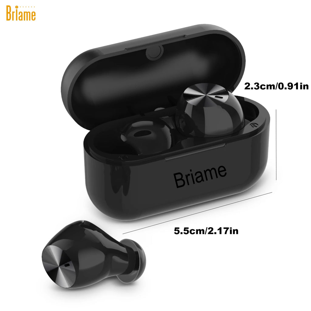 Briame Mini Bluetooth Earphones Wireless In-Ear Headphones with Microphone for Sports And Running Hifi Sound Headset Game Oasis Select