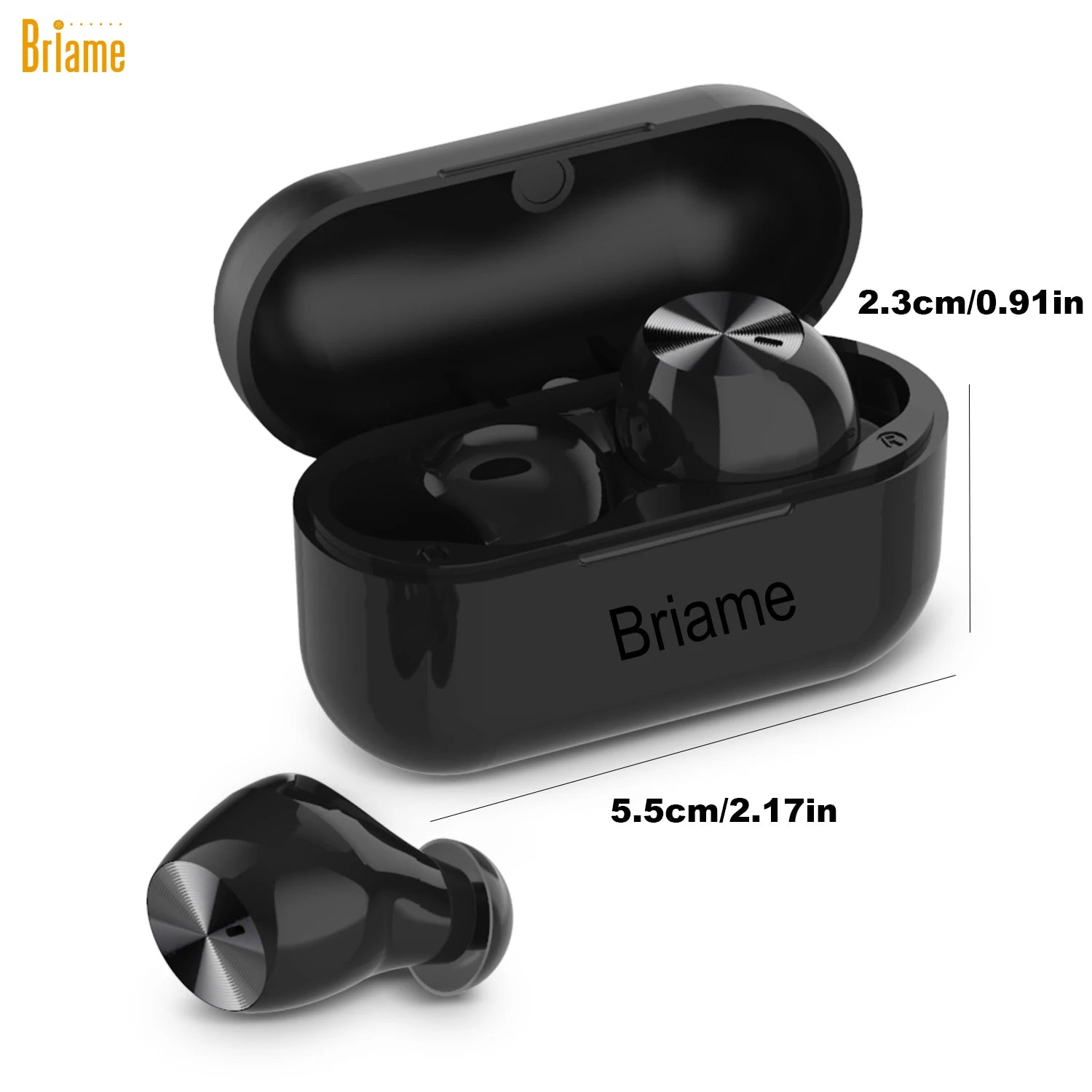Briame Mini Bluetooth Earphones Wireless In-Ear Headphones with Microphone for Sports And Running Hifi Sound Headset Game Oasis Select