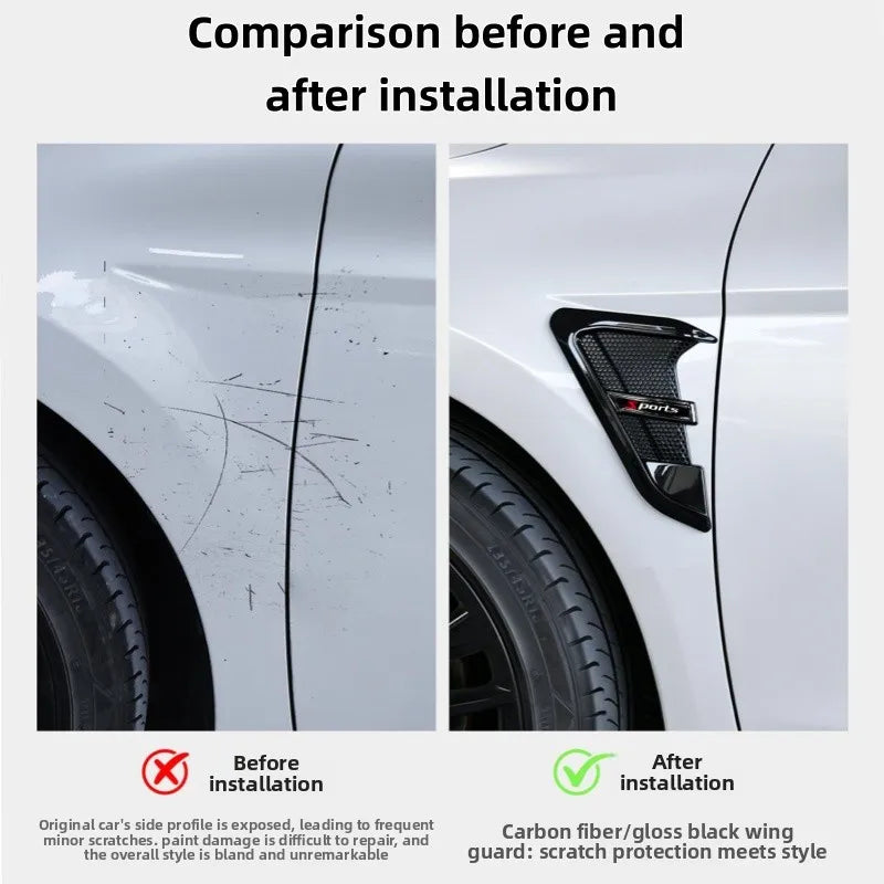 2pcs Car Fender Air Vent Wing Stickers – TPU Sport Decals